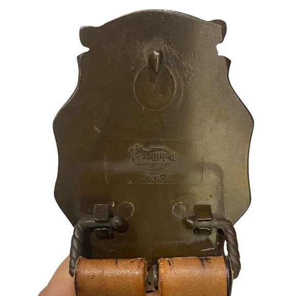 Rain Tree 1978 Gold Buckle Moose LATITAN Leather Artisan Hand Stained Belt 36 - Picture 5 of 10